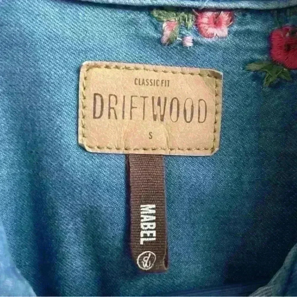 Anthropology driftwood embroidered vintage denim mabel shirt dress size S - Picture 8 of 10